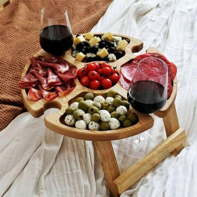 Wooden Round hand-folding Wine Table